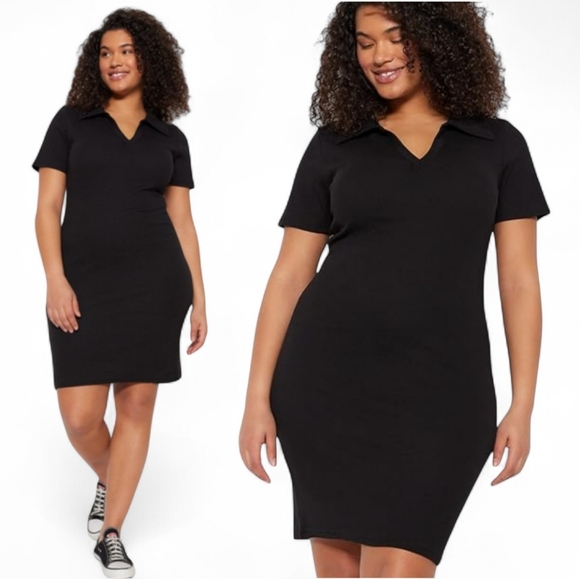 Ava & Viv Dresses & Skirts - NWT Ava & Viv Black Short Sleeve Knit Dress Size 2X
